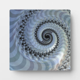 Placa Chapa de Elegância Espiral Fractal com Easel