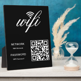 Placa Código QR de Rede Wifi Personalizada Branca