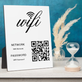Placa Código QR de Rede Wifi Personalizada Branco