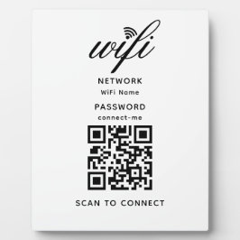 Placa Código QR Wifi Internet Password White Plath