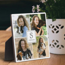 Colagem de 4 Fotos Personalizada com Monograma e N