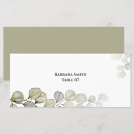 Placa Colocada De Casamento Eucalyptus Watercolor