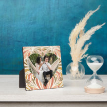 Colorido Coração com Impressão Boho e Foto com Ano
