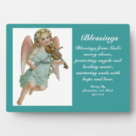 Placa Com Foto Blessings Angel Poetry Plaque