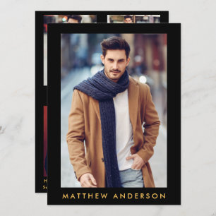 Placa Comp do Ator Modelo - 4 Fotografias Douradas