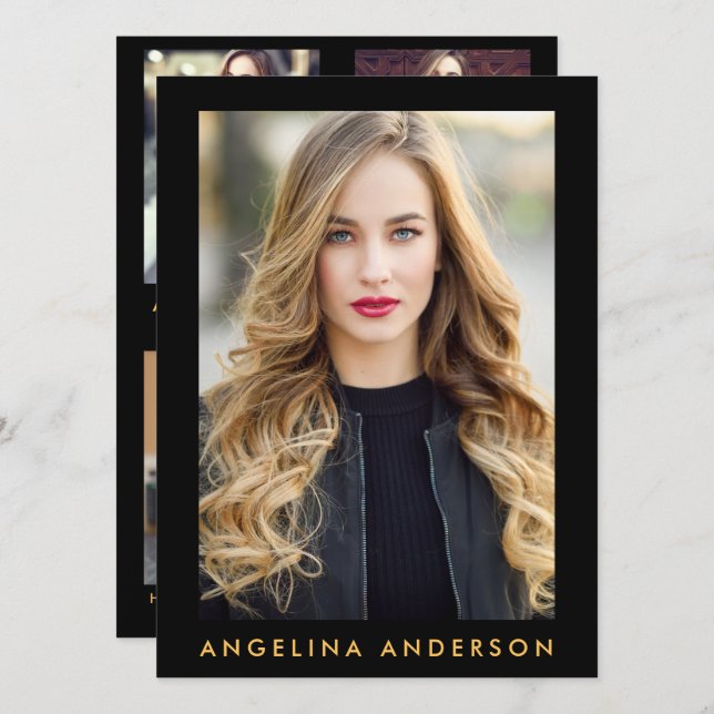 Placa Comp do Ator Modelo Dourada - 4 Fotografias  (Frente/Verso)