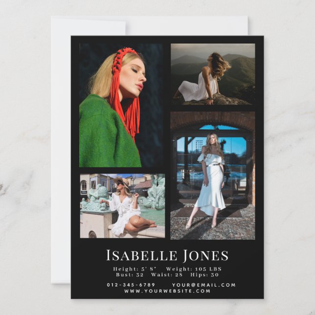 Placa Comp Fotográfica do Ator de Modelo Minimalis (Frente)