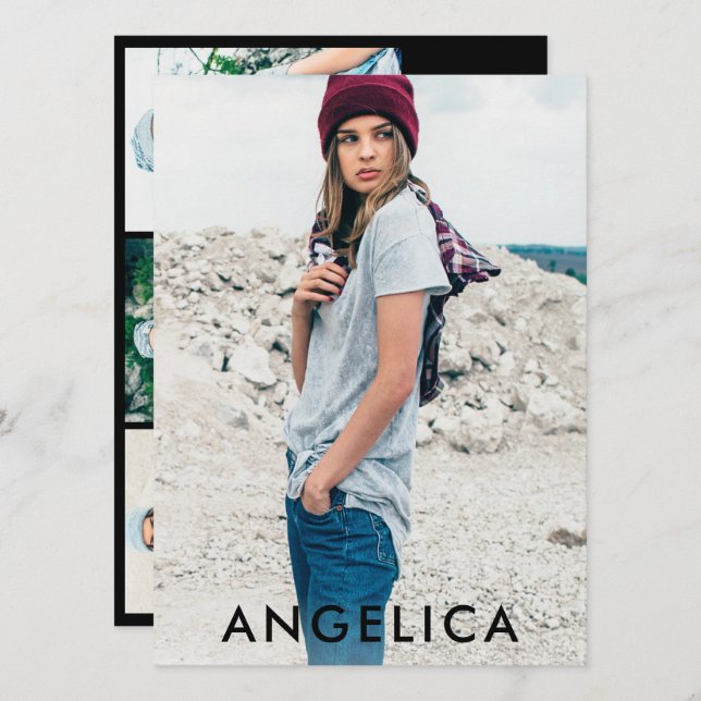 Placa Comp Professional de Foto do Ator Modelo Blk (Frente/Verso)