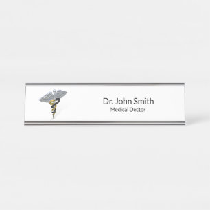 Placa conhecida da mesa Dourado de prata médica d