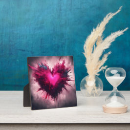 Placa Coração Rosa Pequeno