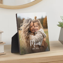 Placa Custom Mom Established Modern Script Photo