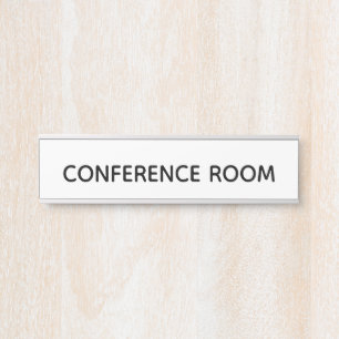 Placa da porta da "sala de conferências"
