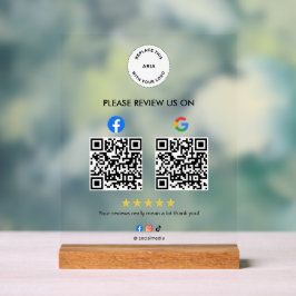 Placa de Acrílico de Revisão Social de Negócios Pe
