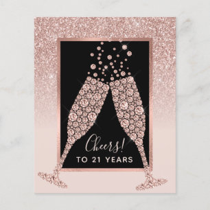 Placa de aniversário de 21 anos para Champanhe Co