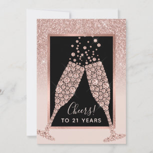 Placa de aniversário de 21 anos para Champanhe Ro