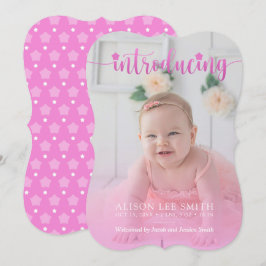 Placa de Anúncio de Nascimento, Rosa Glamorosa e E