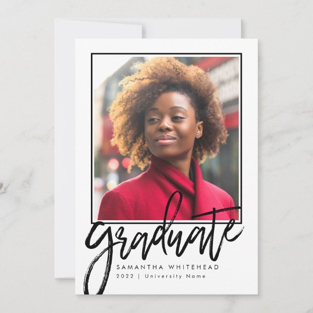 Placa de Anúncio do Formando de Foto Moderno 2022 (Frente)