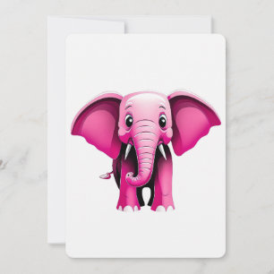 Placa de arte elefante rosa