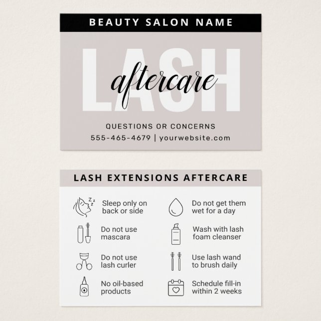 Placa de Atenção de Lash de Extensões Eyelash Mode (Frente & Verso)