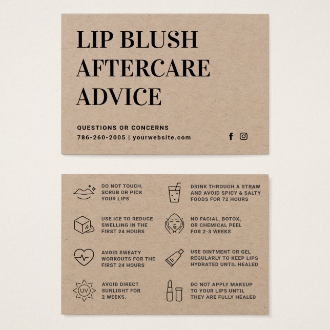Placa de Aterrissagem Premium Kraft Lip Blush Lip  (Frente & Verso)
