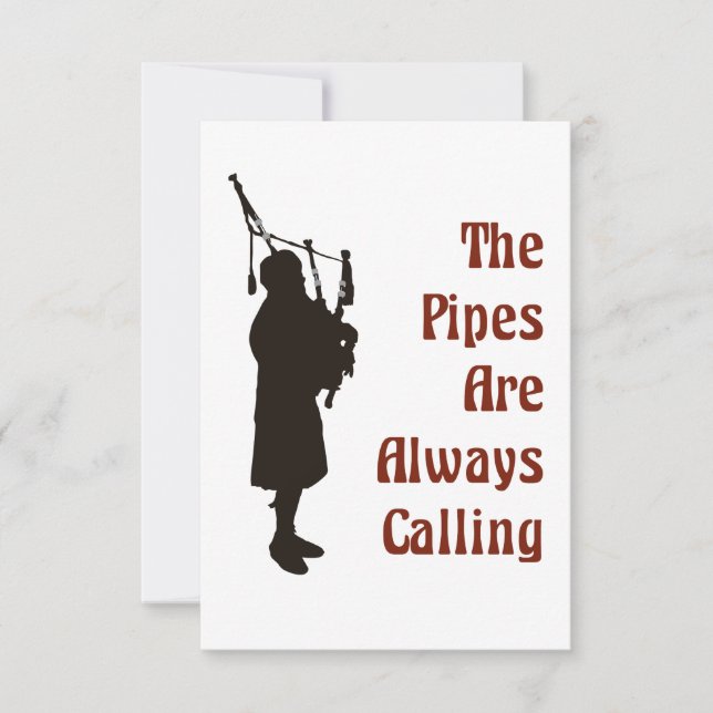 Placa De Bagpiper - Os Pipes Estão Sempre Chamando (Frente)