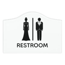 Placa de Banheiro Traje de Gala Noturno