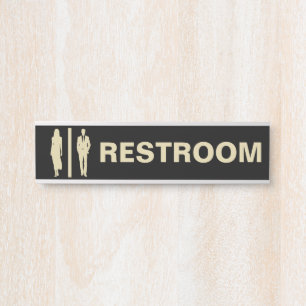 Placa de Banheiro Unisex Moderno para Porta de Neg