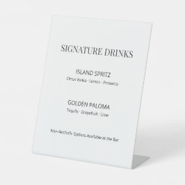 Placa de Bebidas com Assinatura de Casamento Minim