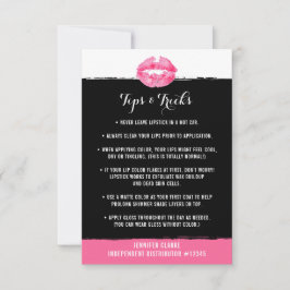 Placa de Beijo Rosa com Dicas e Truques do Distrib