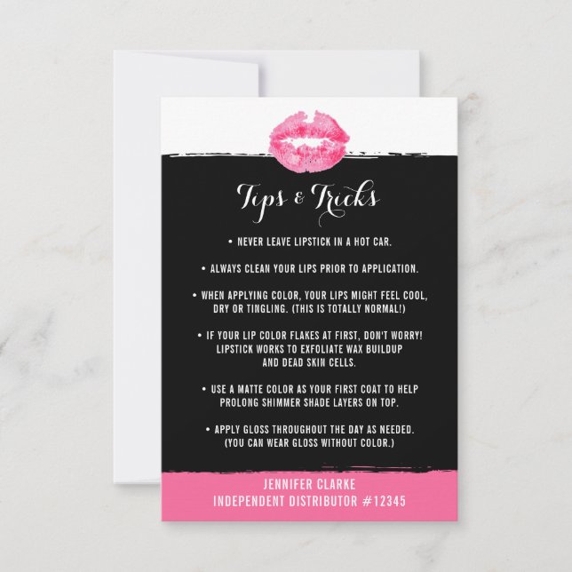 Placa de Beijo Rosa com Dicas e Truques do Distrib (Frente)