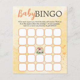 Placa de Bingo de Chá de fraldas com Leão