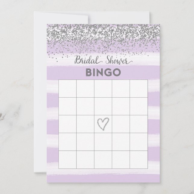 Placa de Bingo de Chá de panela Glitter Faux Silve (Frente)