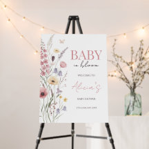 Placa de Boas-Vindas Baby in Bloom Flores Silvestr