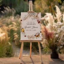 Placa de Boas-Vindas com Aquarela de Flores Silves