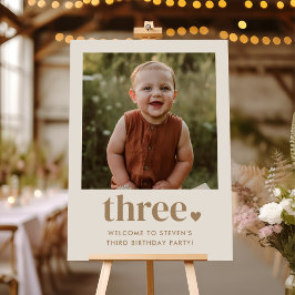 Placa de Boas-Vindas de 3º Aniversário com Três Co