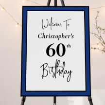 Placa de Boas-Vindas de 60º Aniversário Moderna Pr