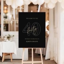 Placa de Boas-Vindas de Aniversário de 40 anos Mod