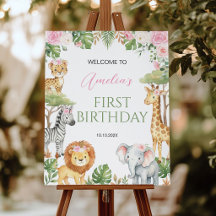 Placa de Boas-Vindas de Aniversário Pink Wild One 