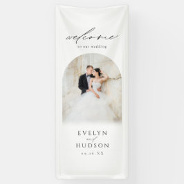 Placa de Boas-Vindas de Casamento com Foto em Arco