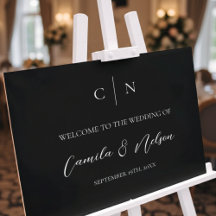 Placa de Boas-Vindas de Casamento com Monograma El