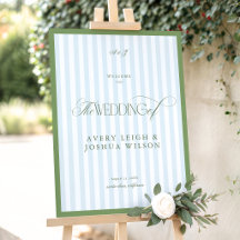 Placa de Boas-Vindas de Casamento em Listras Verde