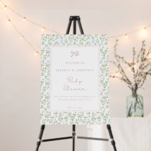 Placa de Boas-Vindas de Chá de Bebê Cottagecore