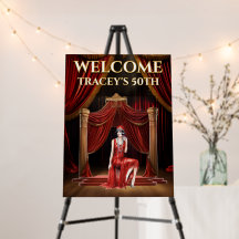 Placa de Boas-Vindas do Carnaval Moody Red Gold Ga