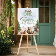 Placa de Boas-Vindas Floresta Selvagem Wild One 40