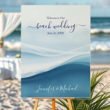 Placa de Boas-Vindas para Casamento na Praia Azul