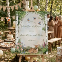 Placa de Boas-Vindas para Chá de Bebê com Arco da 