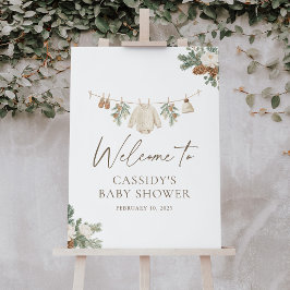 Placa de Boas-Vindas para Chá de Bebê Roupa de Inv