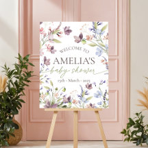 Placa de Boas-Vindas para Chá de Bebê Wildflower 1