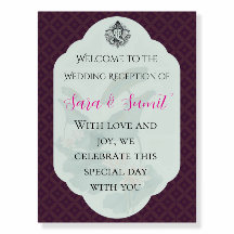 Placa de Boas-Vindas para Recepção de Casamento Re