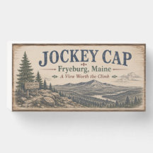 Placa de Caixa de Madeira Rústica Jockey Cap Fryeb